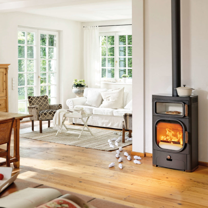Heidi Back | Kaminofen mit Backfunktion | mit Holzlade