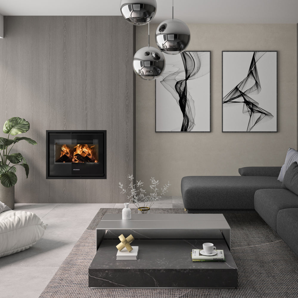 Oranier Heizkassette in modernem Wohnzimmer, stilvoll integriert und modern in Szene gesetzt | klimaworld.com