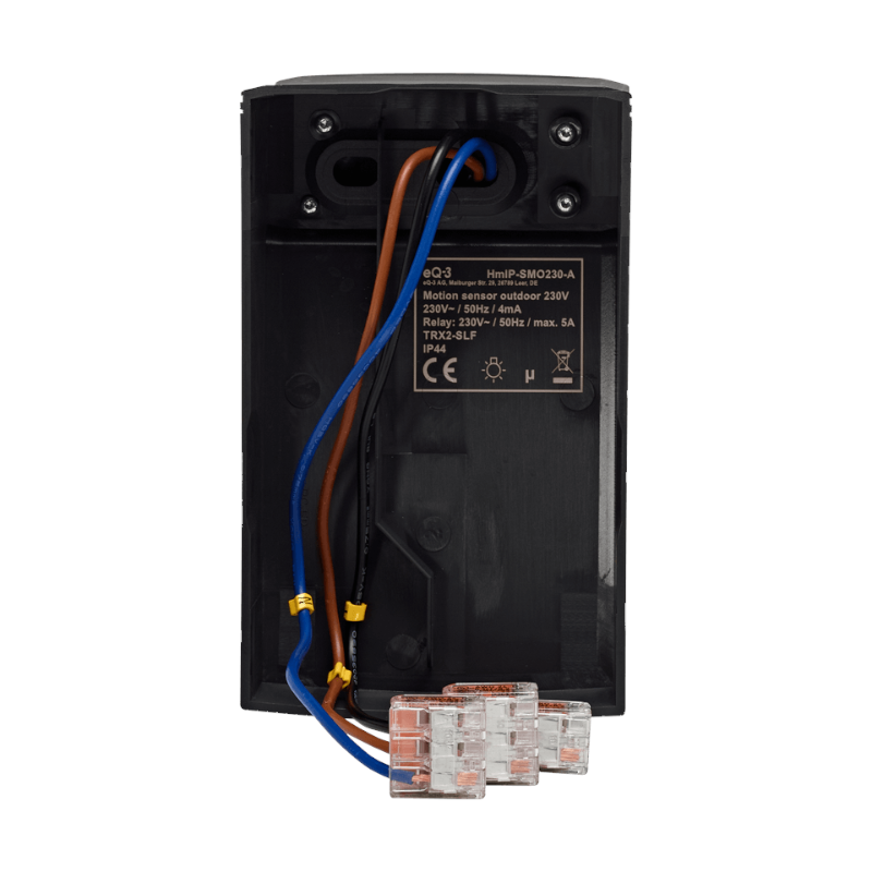 Homematic IP Bewegungsmelder mit Schaltaktor - anthrazit | Ansicht Anschluss | HmIP-SMO230-A | www.klimaworld.com