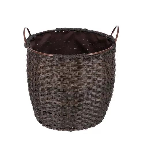 TermaTech Kaminholzkorb Rattan in der Farbe Braun| 33 Liter