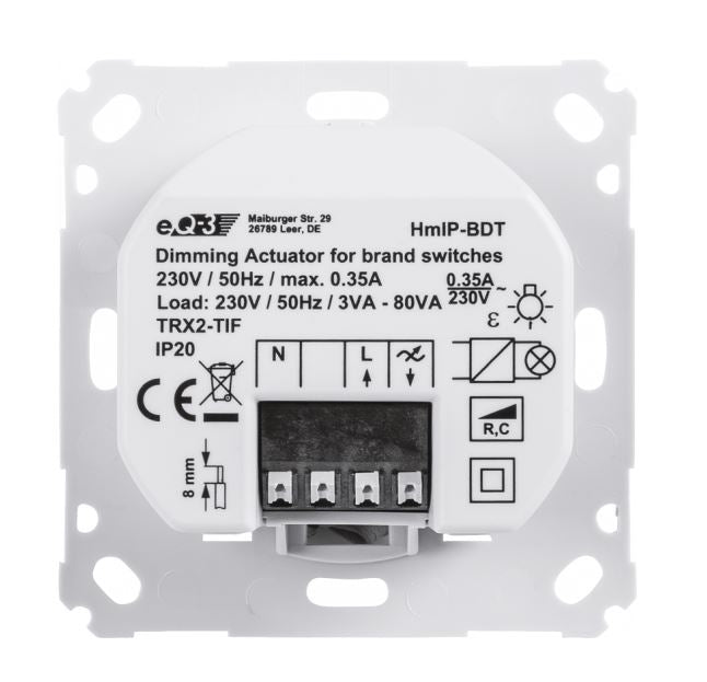 Homematic IP Dimmaktor für Markenschalter - Phasenabschnitt | HmIP-BDT