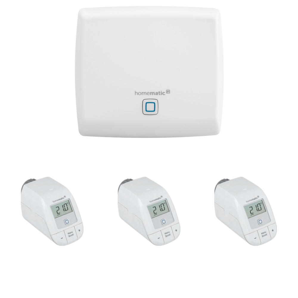 Homematic IP Starter Set Heizen | eQ-3 | 3 Basic Heizkörperthermostate | klimaworld.com