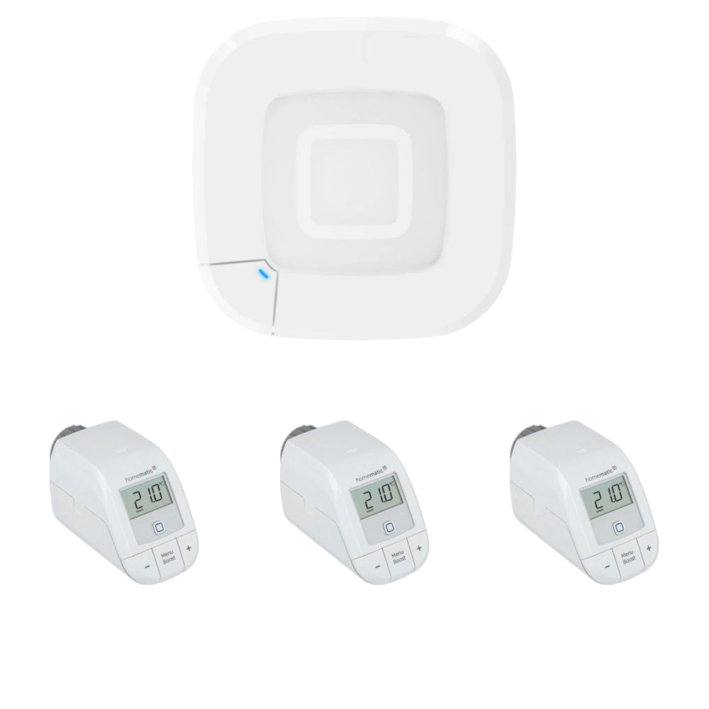 Homematic IP Starter Set Heizen | eQ-3 | 3 Basic Heizkörperthermostate | klimaworld.com