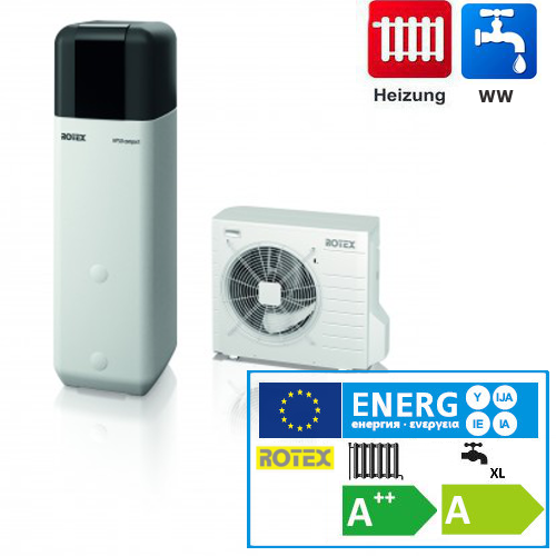 Wärmepumpe Luft/Wasser Rotex HPSU compact H/C - Paket 6 kW