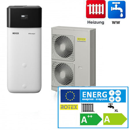 Wärmepumpe Luft/Wasser Rotex HPSU compact 516 H/C - 30C Paket 16kW + 500L 