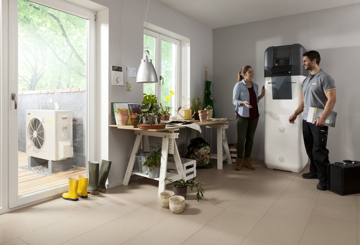 Wärmepumpe Luft/Wasser Rotex HPSU compact H/C - Paket 8 kW