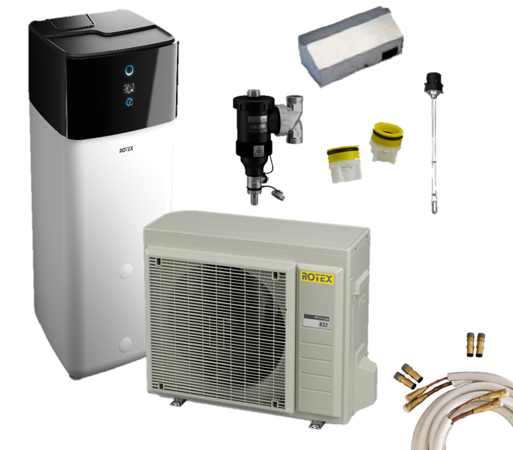 Rotex Luft-Wasser-Wärmepumpen Set | HPSU compact Ultra + 300 l | 6 kW