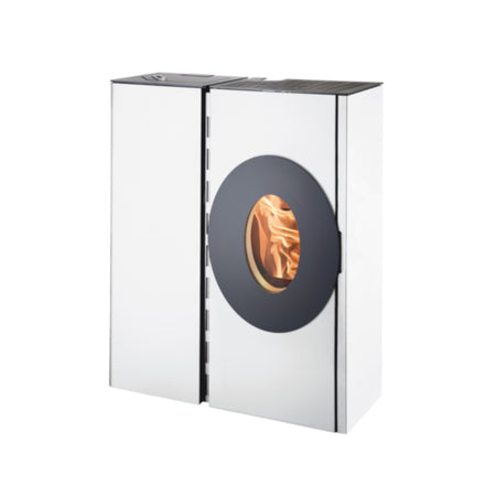 Haas+Sohn | Pelletofen HSP 4.0 F2-06 RLU weiß 2R Anschluß hinten 8,5 kW