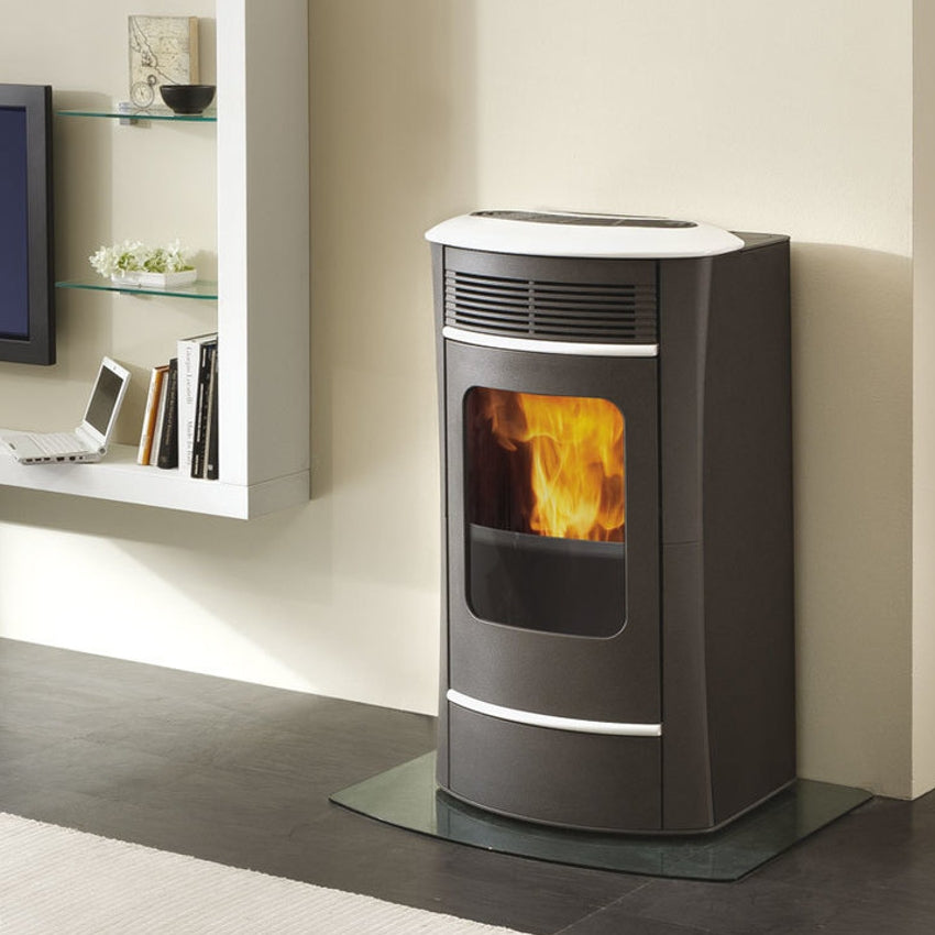 Edilkamin Pelletofen wasserführend Idrosally Stahl+Keramik 15 kW