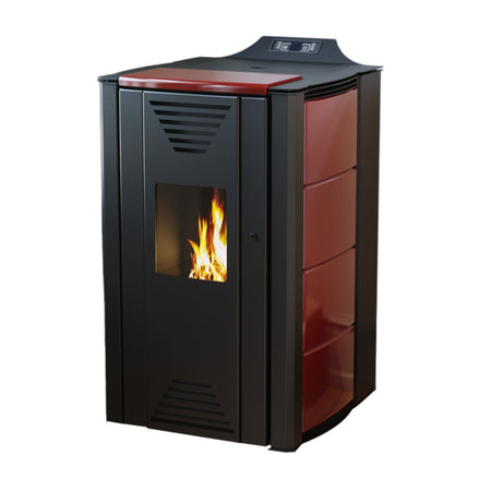 ThermoFlux wasserführender Pelletofen INTERIO 20 mit 18 kW rot | Klimaworld.com