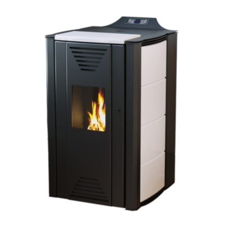 ThermoFlux wasserführender Pelletofen INTERIO 20 mit 18 kW weiß | Klimaworld.com