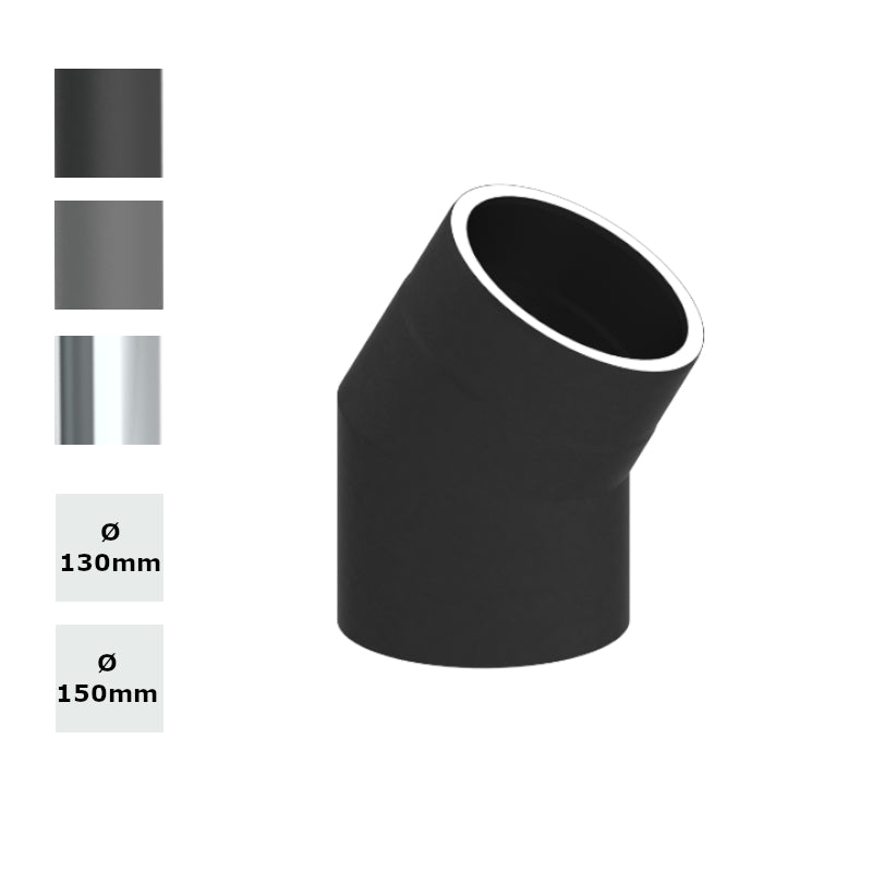 Jeremias | Ofenrohr | Winkel 30° ohne Tür | Ø wählbar | Farbe wählbar