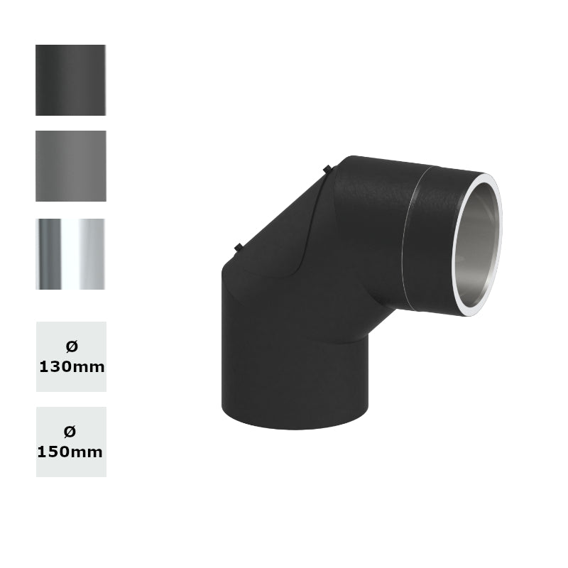 Jeremias | Ofenrohr | Winkel 90° mit Tür | Ø wählbar | Farbe wählbar