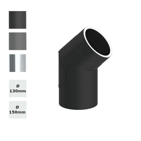 Jeremias Ofenrohr Winkel 45° mit Tür 