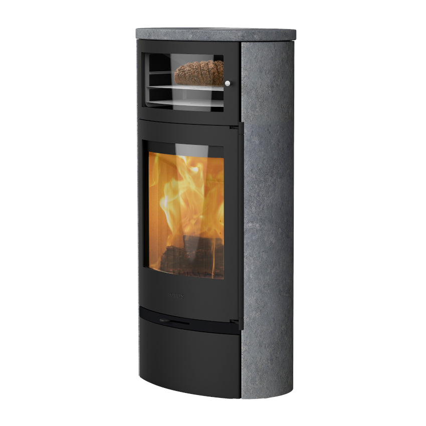 Lotus Kaminofen Jubilee 35S mit Warmhaltefach , mit Holzfachtür