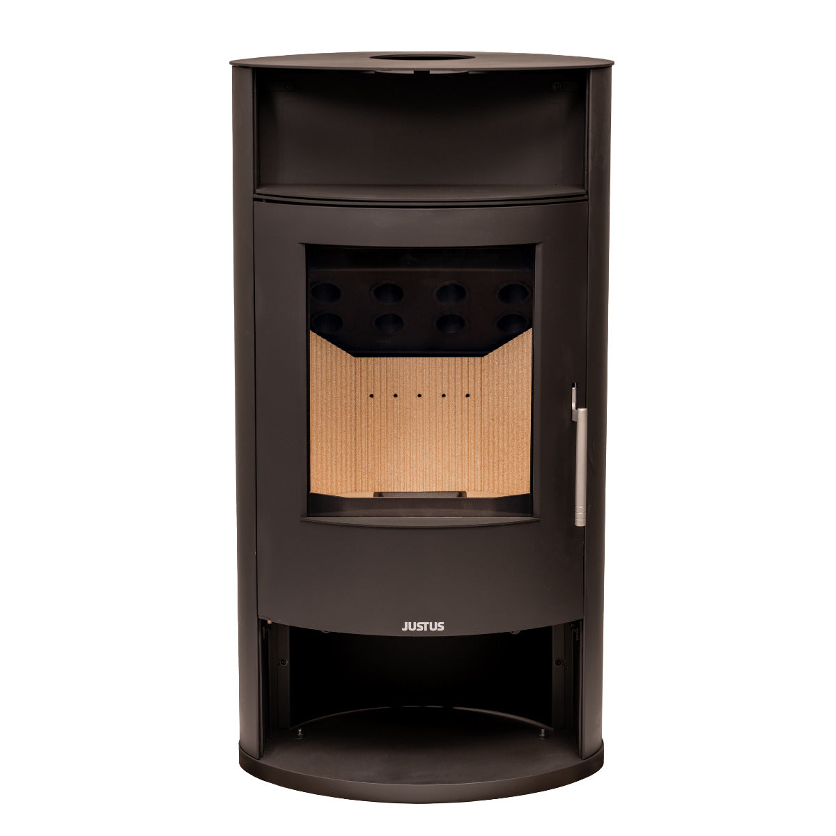 Justus Kaminofen Island Aqua in Stahl Schwarz | klimaworld.com