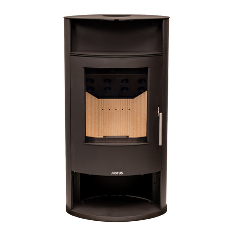 Justus Kaminofen Island Aqua in Stahl Schwarz | klimaworld.com