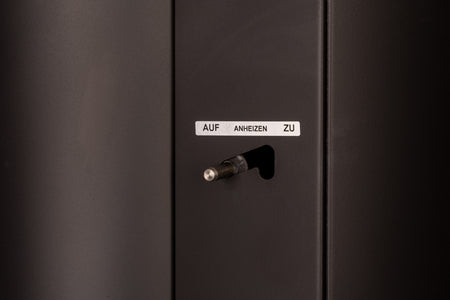 Justus Kaminofen Island Aqua in Stahl Schwarz | klimaworld.com