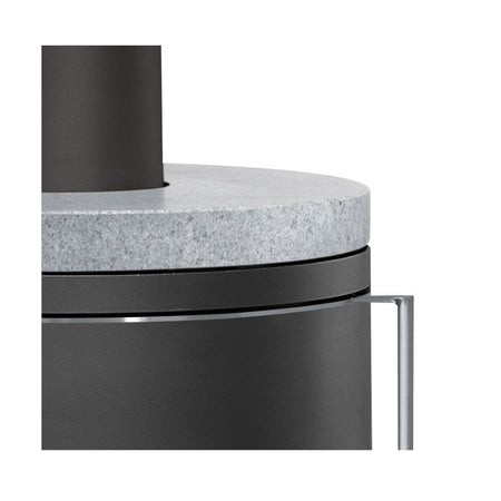 Stahl Schwarz mit Abdeckplatte Speckstein