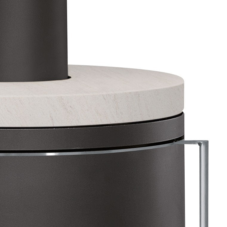 Stahl Schwarz mit Abdeckplatte Kalkstein Cream