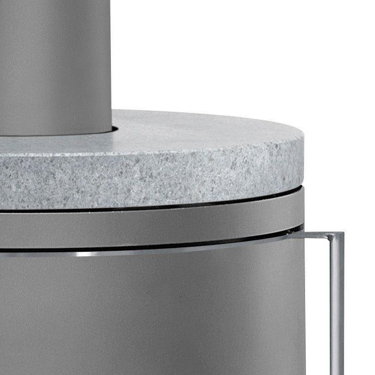 Stahl Gussgrau mit Abdeckplatte Speckstein