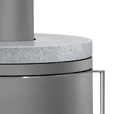 Stahl Gussgrau mit Abdeckplatte Speckstein