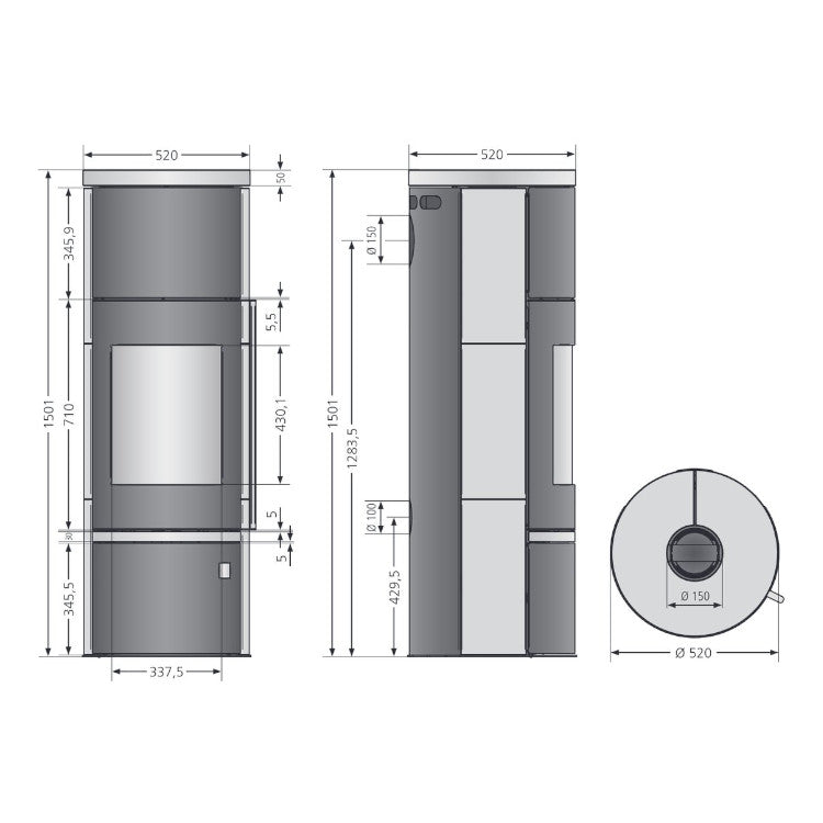 Faro W+2.0 - Speckstein, Korpus Stahl Schwarz | Maße