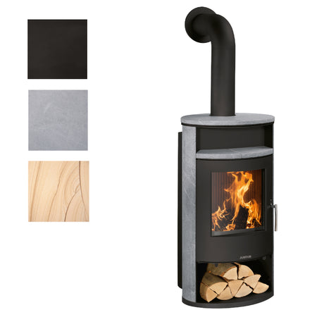 Justus Kaminofen Island Aqua Farbwahl Schwarz | klimaworld.com