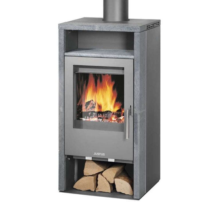 Kaminofen | Justus Ohio | Speckstein | Stahl Gussgrau