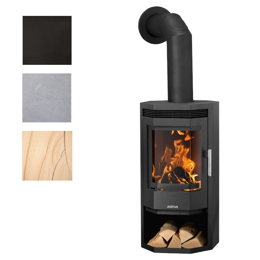 Justus Kaminofen Stahl Schwarz Farbauswahl | klimaworld.com