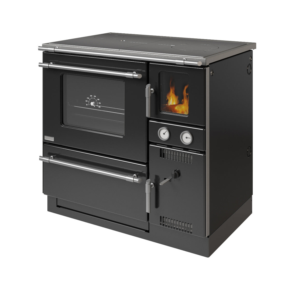 Wamsler wasserführender Küchenofen K 148 F schwarz links | Klimaworld.com