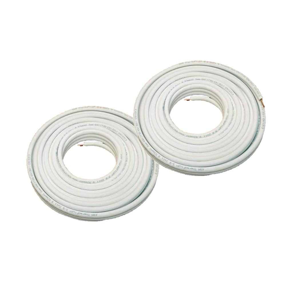 Kaeltemittelleitung isoliertes Kupferrohr | Meterware | 1/4 x 1/2'' | ungeboerdelt | www.klimaworld.com