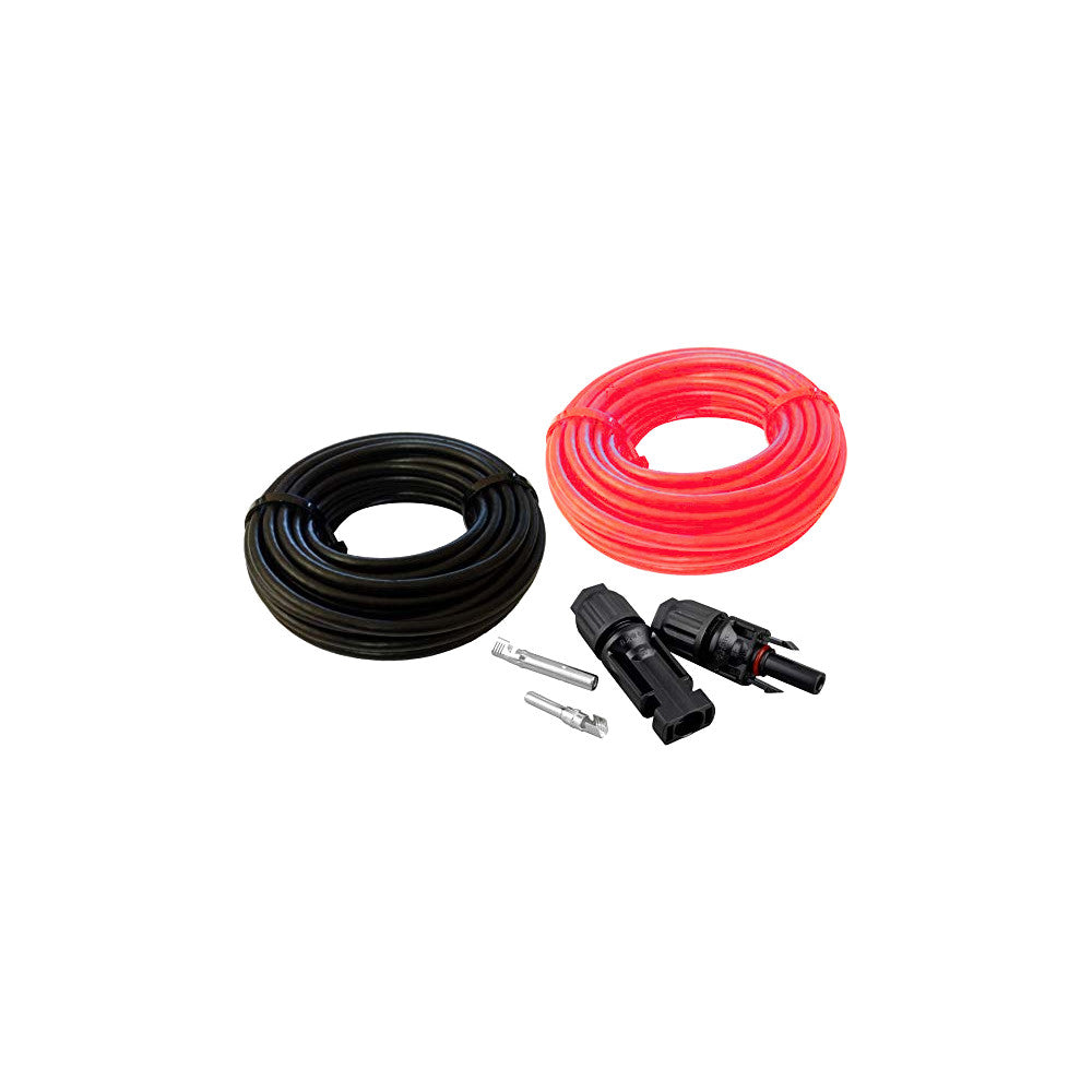 Solarkabel Rot/Schwarz + Solar-Kupplungsbuchse & Solar-Kupplungsstecker