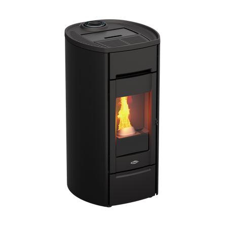 Kalor Pelletkamin Ermetica 98 Cast Round Mod 10c Schwarz | klimaworld.com