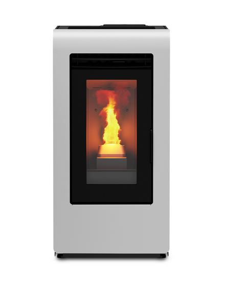 Kalor Pelletkamin Cayenne Denia 14C, weiss, Front | klimaworld.com