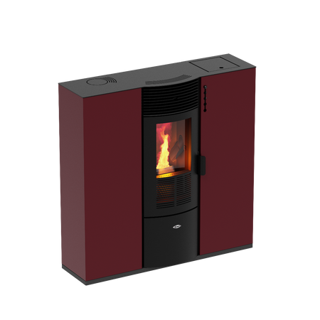 KALOR Pelletofen Quadra Mod 8C bordeauxrot | klimaworld.com