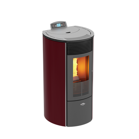 KALOR Pelletofen Redonda Glas Line Mod. 12c, bordeaux | klimaworld.com