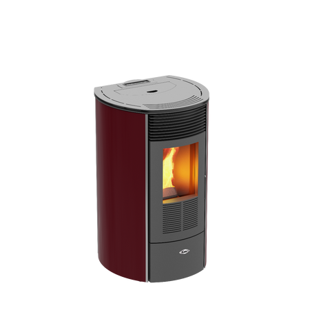KALOR Pelletofen Redonda Glas Mod 10 bordeauxrot | klimaworld.com