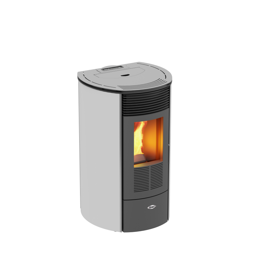 KALOR Pelletofen Redonda Glas Mod. 8 weiss | klimaworld.com