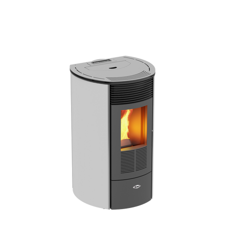KALOR Pelletofen Redonda Glas Mod. 8 weiss | klimaworld.com