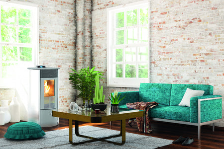 KALOR Pelletofen Redonda Glas 12C Ambientebild | klimaworld.com