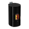 KALOR wasserführender Pelletofen | Redonda Glass Idro | Schwarz | 18,2 kW