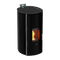 KALOR wasserführender Pelletofen | Redonda Glass Idro | Schwarz | 22 kW
