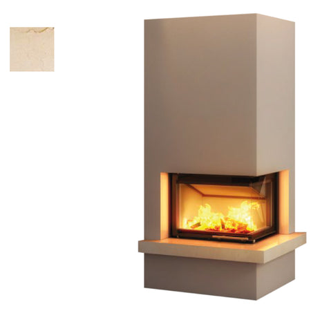 Hajduk Kaminbausatz Imperial Medium mit Steinelement Crema Marfil| Klimaworld.com