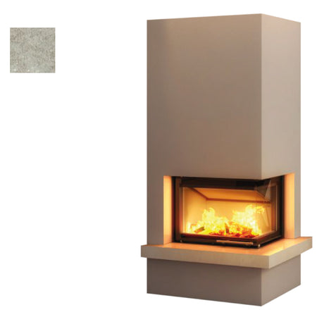 Hajduk Kaminbausatz Imperial Medium mit Steinelement Sinter Oxide Grigio| Klimaworld.com