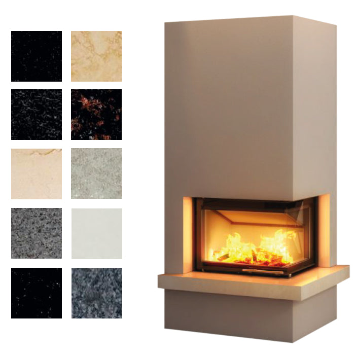 Hajduk Kaminbausatz Imperial Medium| 6,5 kW| Ambientebild| Marmor Crema Marfil| Klimaworld.com