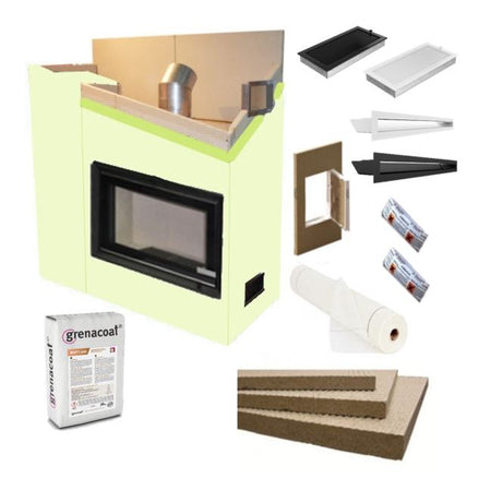 Kaminverkleidung Kaminbausatz - Komplett Öko SET 1