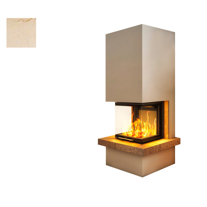 Hajduk Kaminbausatz Royal mit Steinelement Crema Marfil| Klimaworld.com