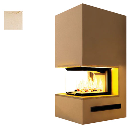 Hajduk Kaminbausatz Pure Extra mit Steinelement Crema Marfil| Klimaworld.com