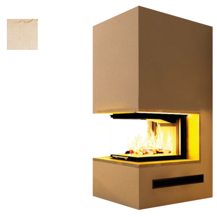 Hajduk Kaminbausatz Pure Extra mit Steinelement Crema Marfil| Klimaworld.com